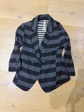 Bailey 44 Black & Gray Striped Double-Breasted womens Blazer